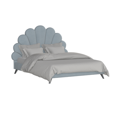 Evelina Curved Headboard Bed in Soft Upholstery