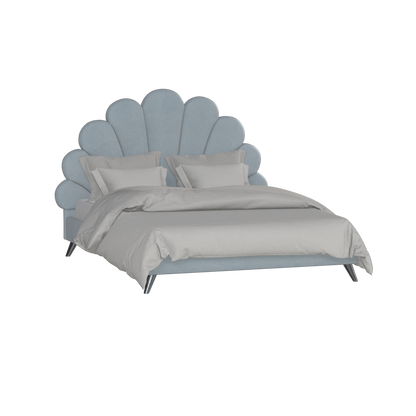 Evelina Curved Headboard Bed in Soft Upholstery