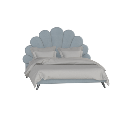 Evelina Curved Headboard Bed in Soft Upholstery