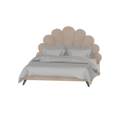 Evelina Curved Headboard Bed in Soft Upholstery