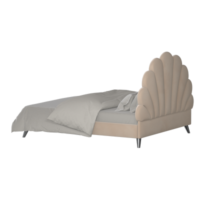 Evelina Curved Headboard Bed in Soft Upholstery