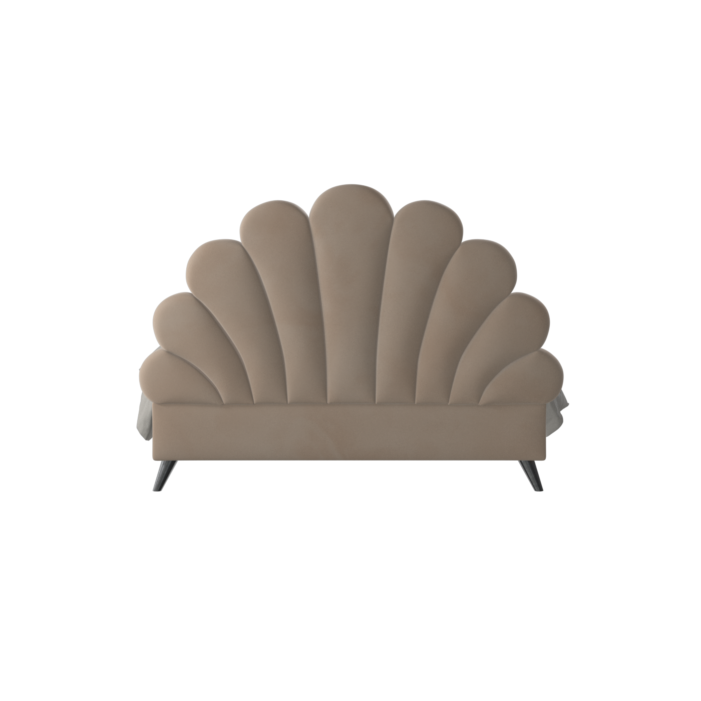 Evelina Curved Headboard Bed in Soft Upholstery