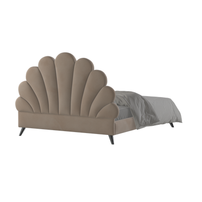 Evelina Curved Headboard Bed in Soft Upholstery