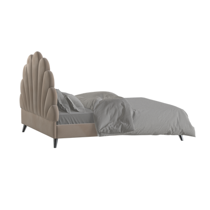 Evelina Curved Headboard Bed in Soft Upholstery