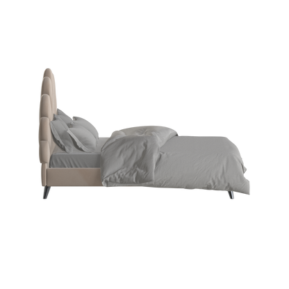Evelina Curved Headboard Bed in Soft Upholstery
