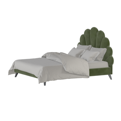 Evelina Curved Headboard Bed in Soft Upholstery