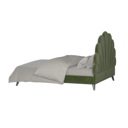 Evelina Curved Headboard Bed in Soft Upholstery