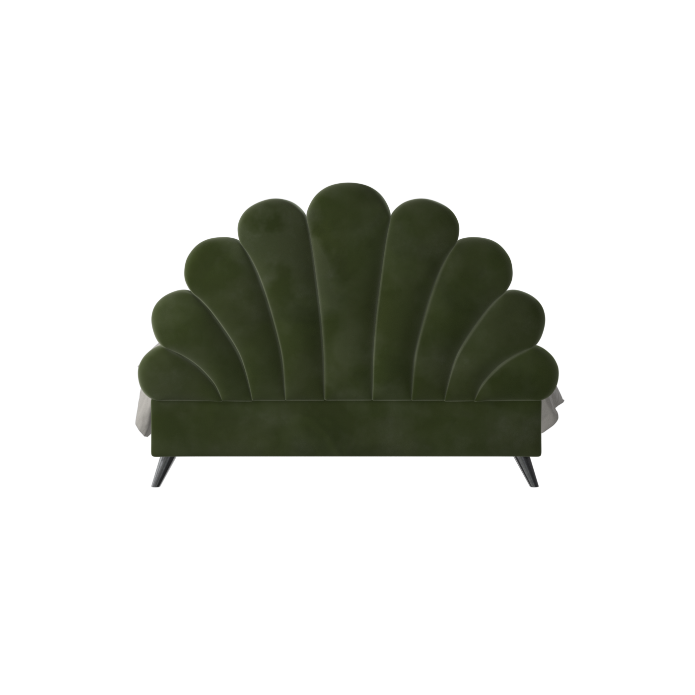 Evelina Curved Headboard Bed in Soft Upholstery