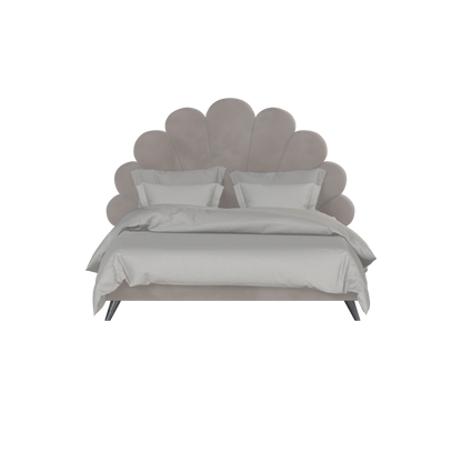 Evelina Curved Headboard Bed in Soft Upholstery
