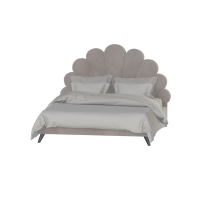 Evelina Curved Headboard Bed in Soft Upholstery