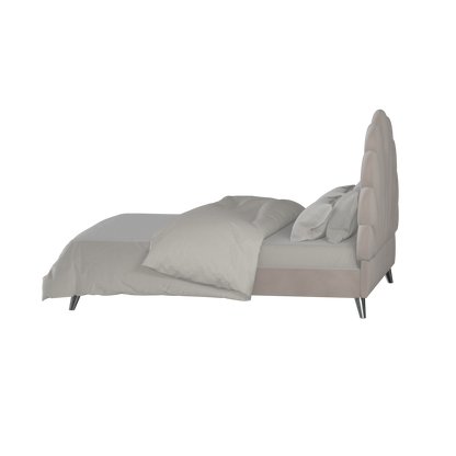 Evelina Curved Headboard Bed in Soft Upholstery