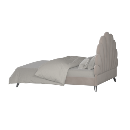 Evelina Curved Headboard Bed in Soft Upholstery