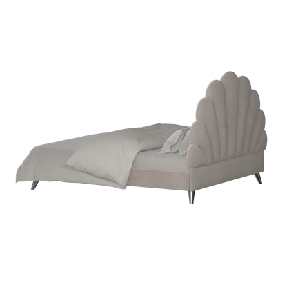 Evelina Curved Headboard Bed in Soft Upholstery