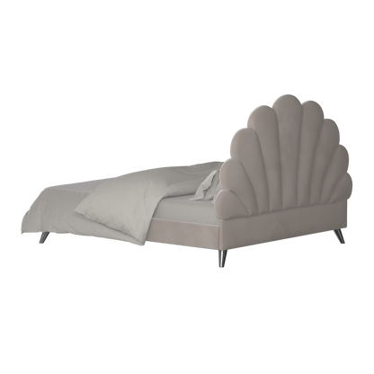 Evelina Curved Headboard Bed in Soft Upholstery