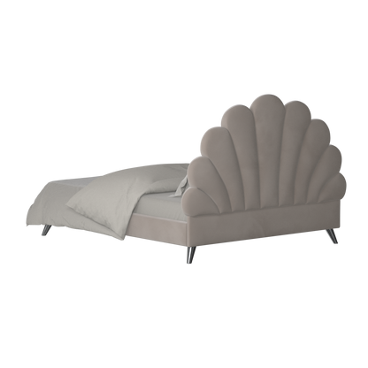 Evelina Curved Headboard Bed in Soft Upholstery