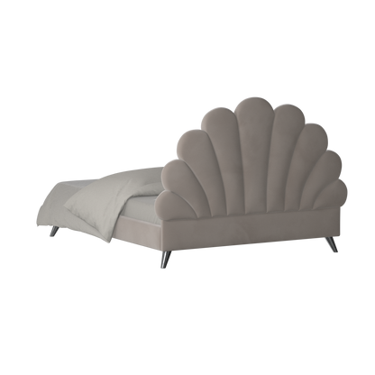 Evelina Curved Headboard Bed in Soft Upholstery