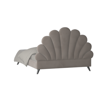 Evelina Curved Headboard Bed in Soft Upholstery