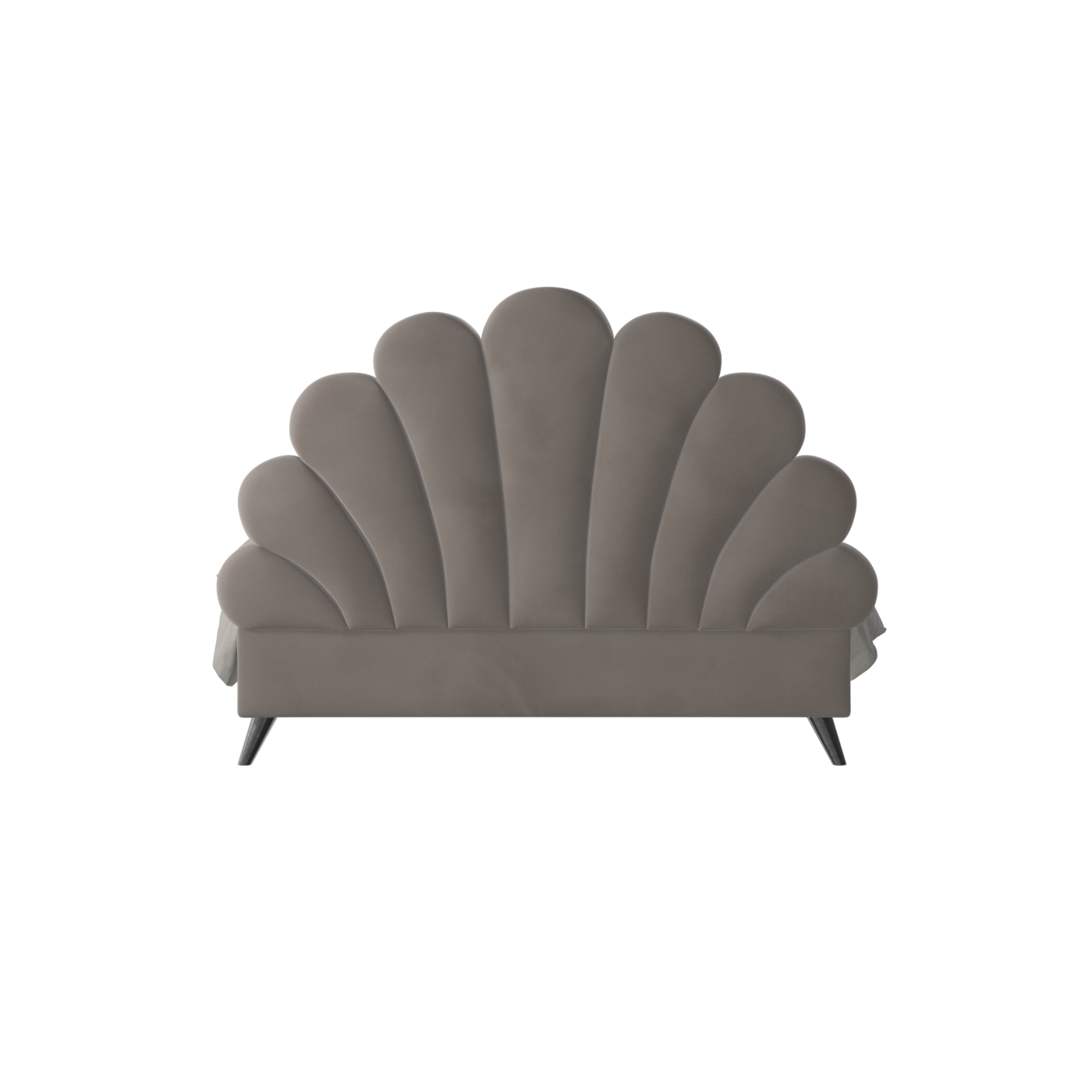 Evelina Curved Headboard Bed in Soft Upholstery