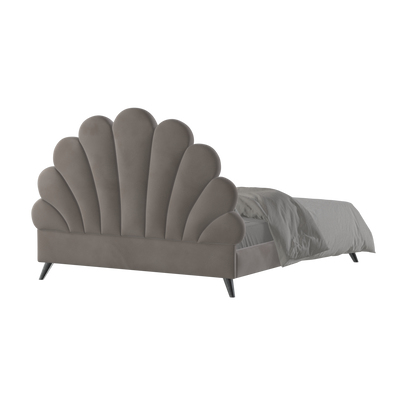 Evelina Curved Headboard Bed in Soft Upholstery