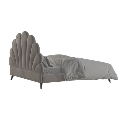 Evelina Curved Headboard Bed in Soft Upholstery
