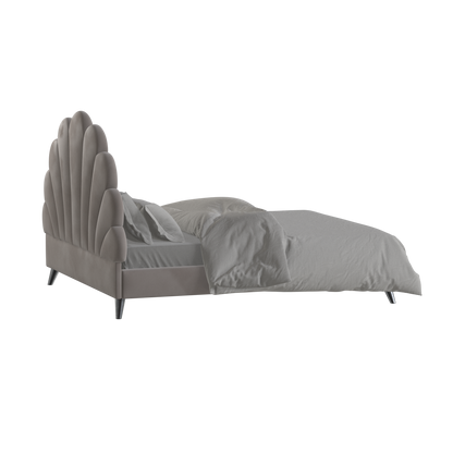 Evelina Curved Headboard Bed in Soft Upholstery
