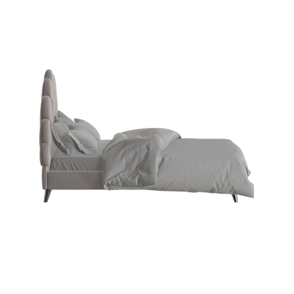 Evelina Curved Headboard Bed in Soft Upholstery