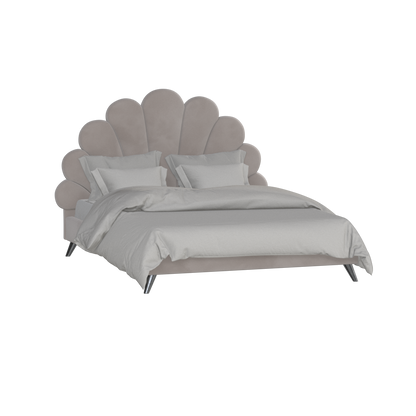 Evelina Curved Headboard Bed in Soft Upholstery