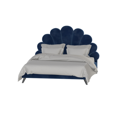 Evelina Curved Headboard Bed in Soft Upholstery