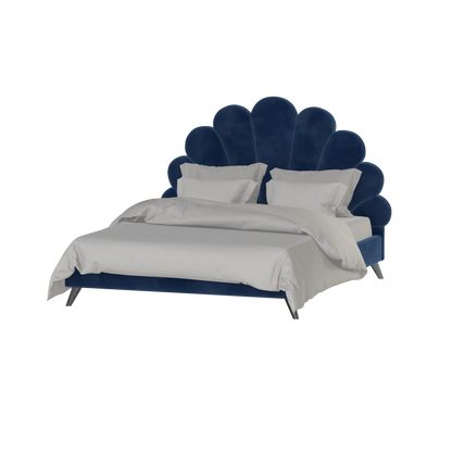 Evelina Curved Headboard Bed in Soft Upholstery