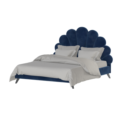 Evelina Curved Headboard Bed in Soft Upholstery