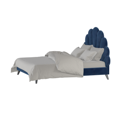 Evelina Curved Headboard Bed in Soft Upholstery