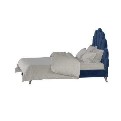 Evelina Curved Headboard Bed in Soft Upholstery