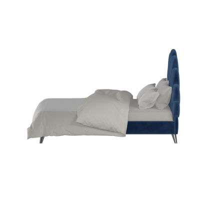 Evelina Curved Headboard Bed in Soft Upholstery
