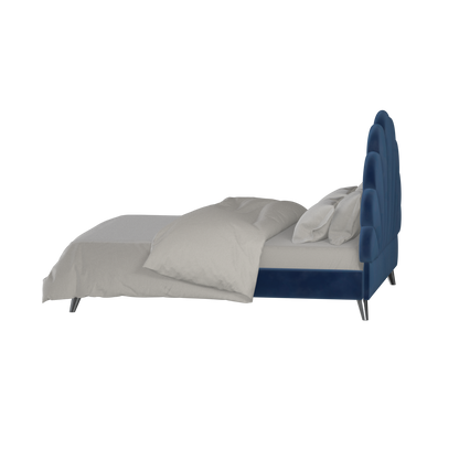 Evelina Curved Headboard Bed in Soft Upholstery