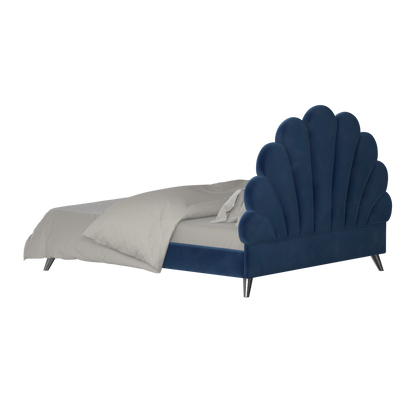 Evelina Curved Headboard Bed in Soft Upholstery