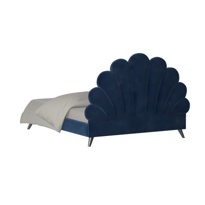 Evelina Curved Headboard Bed in Soft Upholstery