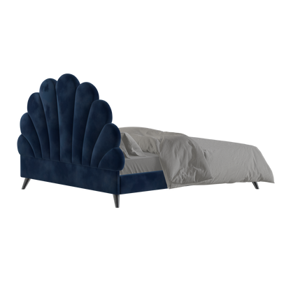 Evelina Curved Headboard Bed in Soft Upholstery