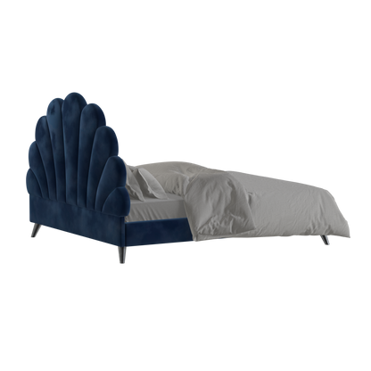 Evelina Curved Headboard Bed in Soft Upholstery