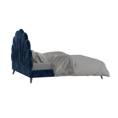 Evelina Curved Headboard Bed in Soft Upholstery
