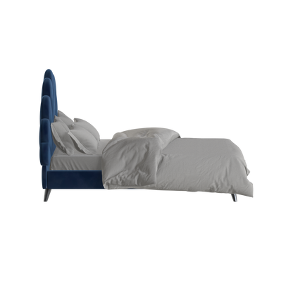 Evelina Curved Headboard Bed in Soft Upholstery