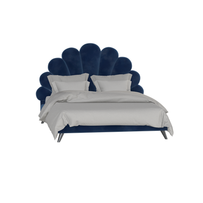 Evelina Curved Headboard Bed in Soft Upholstery