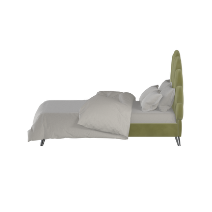 Evelina Curved Headboard Bed in Soft Upholstery