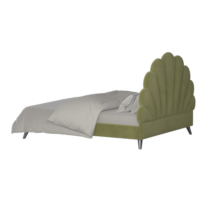 Evelina Curved Headboard Bed in Soft Upholstery