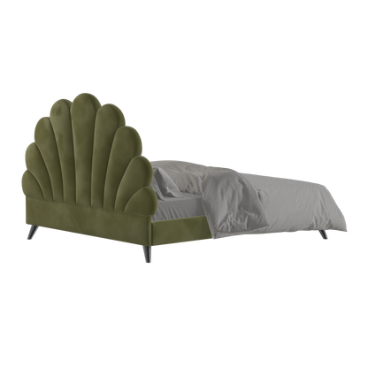 Evelina Curved Headboard Bed in Soft Upholstery
