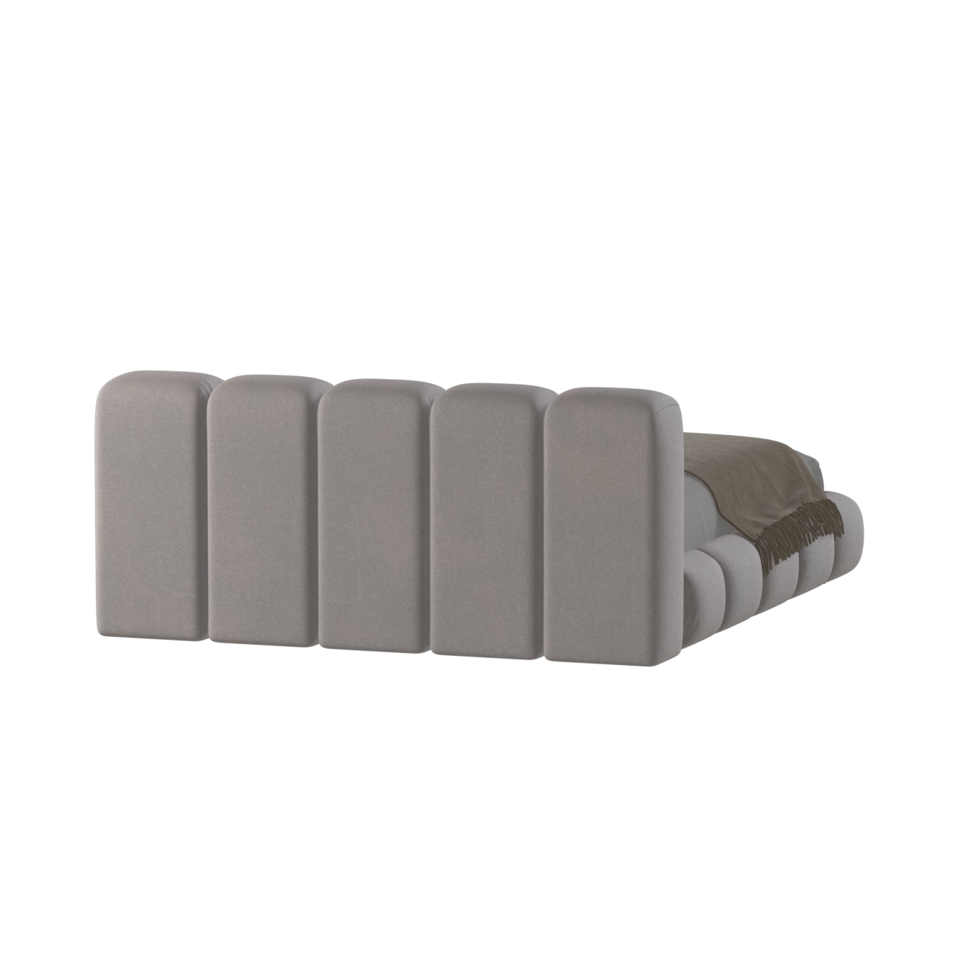 Fluffy Upholstered Bed Frame in Textured Bouclé