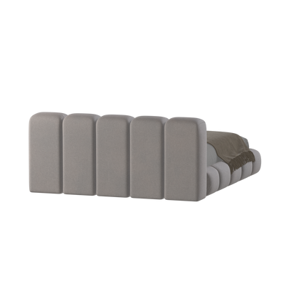 Fluffy Upholstered Bed Frame in Textured Bouclé