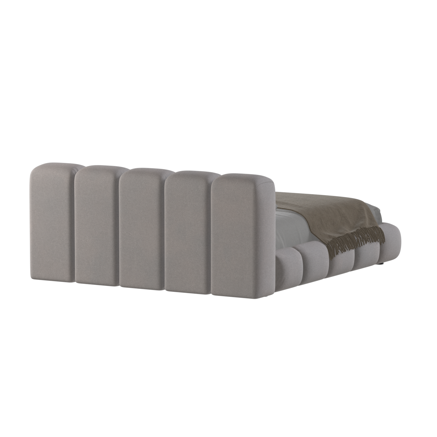 Fluffy Upholstered Bed Frame in Textured Bouclé