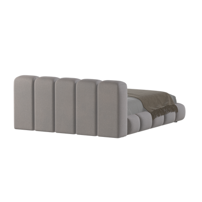 Fluffy Upholstered Bed Frame in Textured Bouclé
