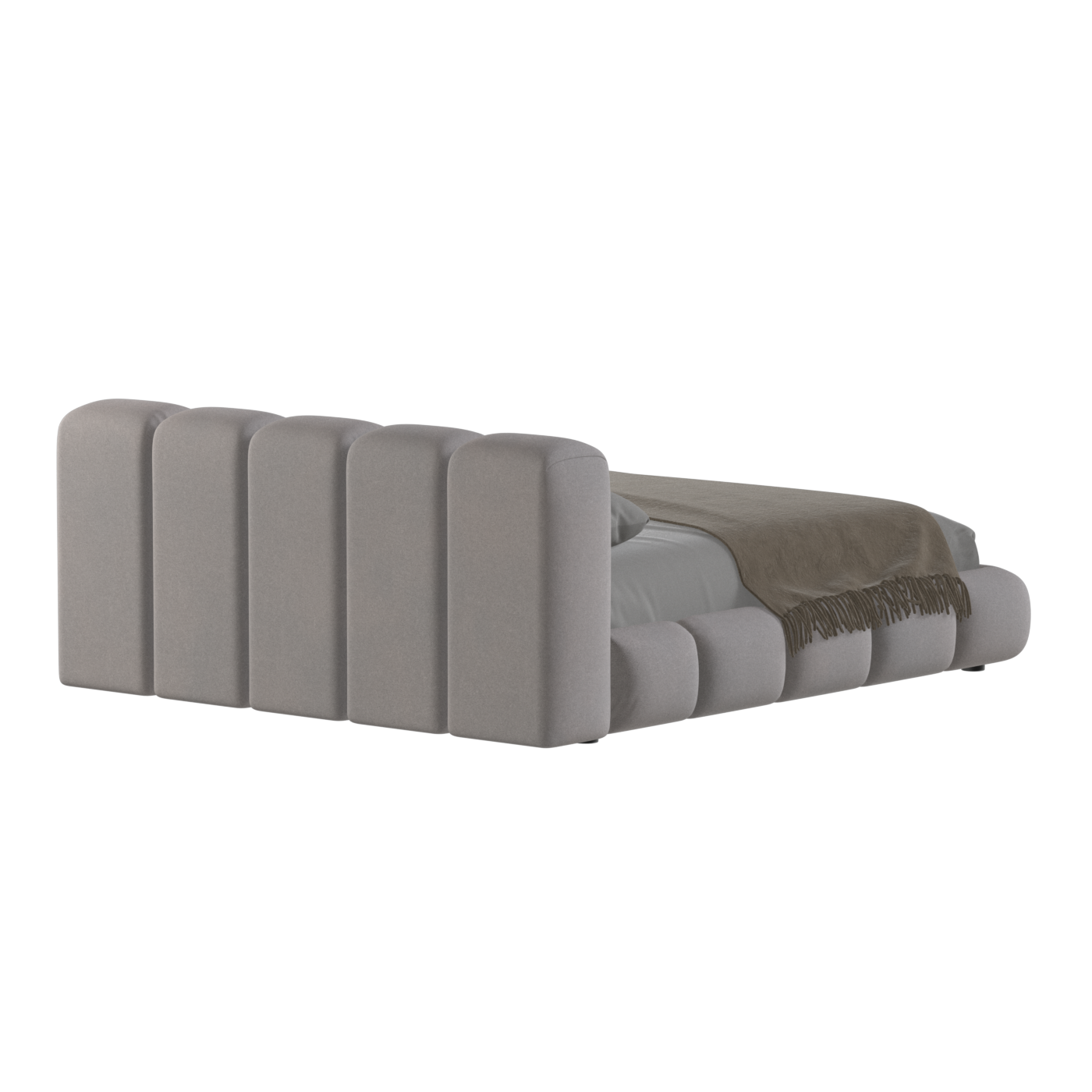 Fluffy Upholstered Bed Frame in Textured Bouclé