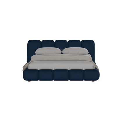 Fluffy Upholstered Bed Frame in Textured Bouclé